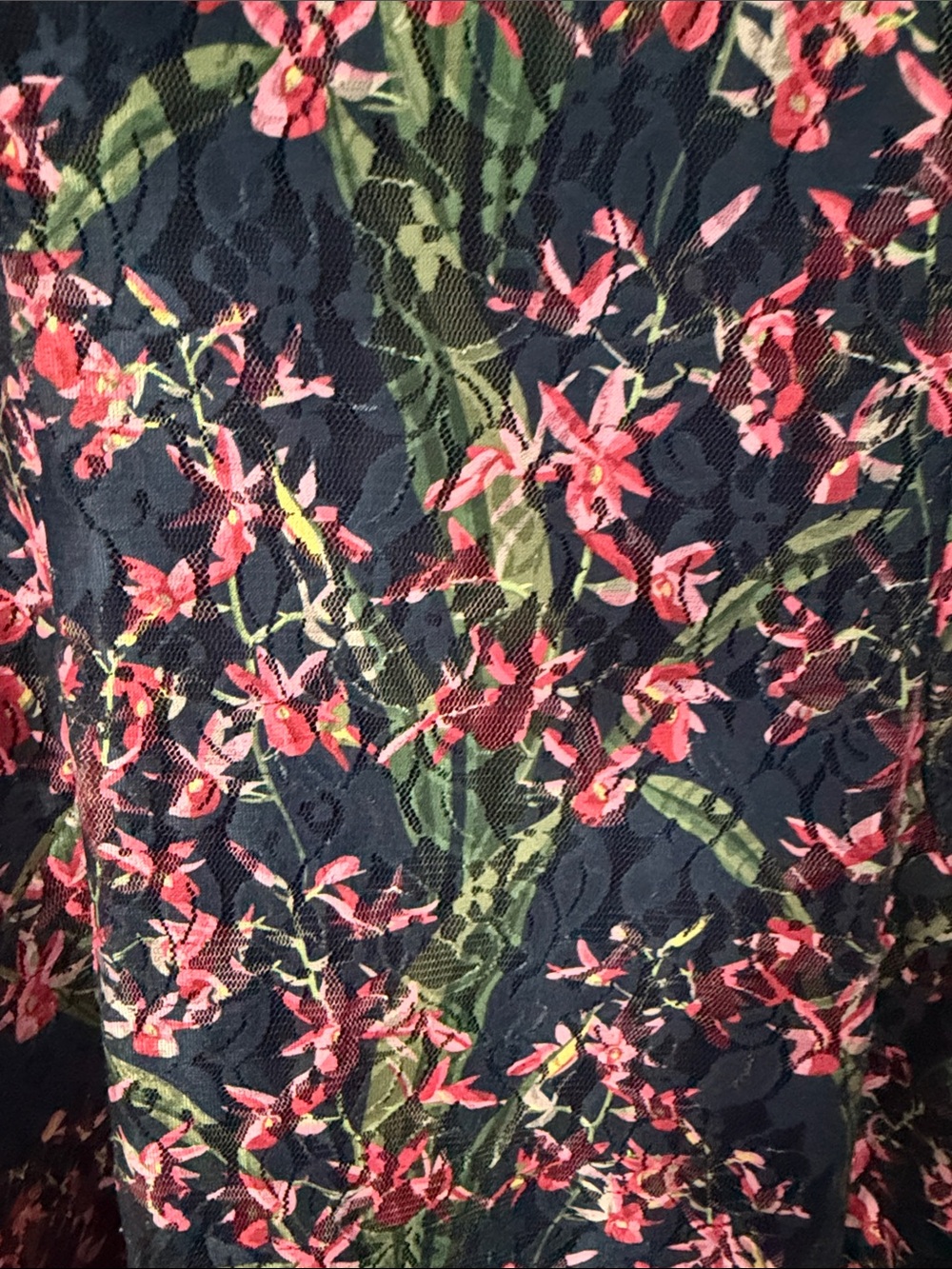 Tommy Hilfiger Black Floral Lace Fit & Flare Dress Women’s Size 8 Sleeveless - Picture 7 of 13
